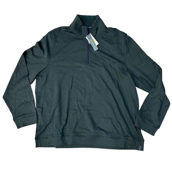 Perry Ellis Men's 2XL Green Quarter Zip Pullover Sweater‎ Long Sleeve - Picture 1 of 5